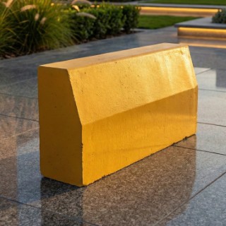 جدول بتنی پلیمری زرد و جدول دور باغچه طرح ساده - سازنده باش (Yellow polymer concrete curb and simple design garden border - Sazandebash)