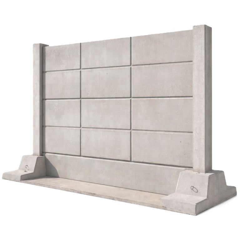 دیوار پیش ساخته بتنی دو رو نما با ضخامت ۱۲ سانتی متر و فونداسیون اختصاصی ارگ (Double-sided precast concrete wall with 12 cm thickness and exclusive Arg foundation)