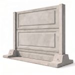 دیوار پیش ساخته بتنی طرح دار با فونداسیون و ستون سازنده باش و بتن ارگ (GFRC precast concrete wall with foundation and columns by Sazandebash and Arg Concrete)