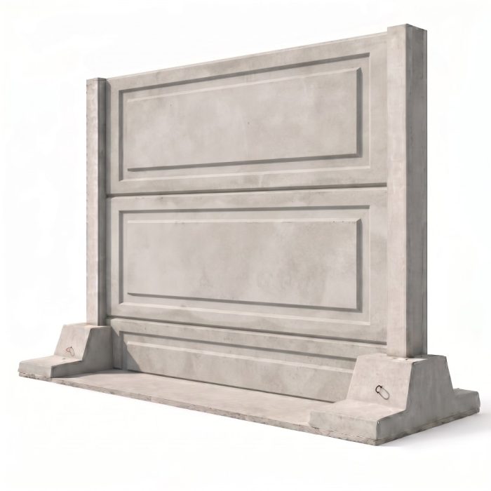 دیوار پیش ساخته بتنی طرح دار با فونداسیون و ستون سازنده باش و بتن ارگ (GFRC precast concrete wall with foundation and columns by Sazandebash and Arg Concrete)